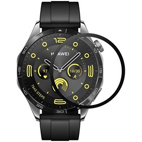 Resim Huawei Watch Gt4 46mm Tam Kaplayan Temperli Cam Full Ekran Koruyucu Siyah 