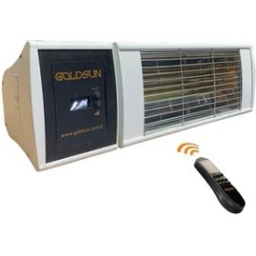 Resim Goldsun Supra Plus 2000 W Kumandalı Kademeli Suya Dayanıklı Elektrikli Beyaz Renkli Dış Ortam Isıtıcısı 