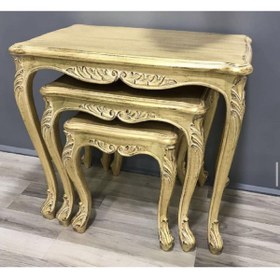 Resim Mavikoltukdöşeme Ms - Nrtş - 2121 - 3 Lü Kristal Zigon Sehpa 
