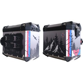 Resim GP KOMPOZİT DSN06 Universal 40 lt x 2 Desenli Alüminyum Motosiklet Yan Çanta Seti 