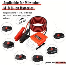 Resim Dashanshop Old Glory Red 6ft Araç Akü Takviye Kabloları Milwaukee Dewalt Makita Uyumlu 