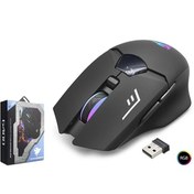 Resim Hadron G400 1600DPI Gökkuşağı Ledli Ekranlı Bluetooth + 2.4GHz Type-C Şarjlı Kablosuz Oyuncu Mouse - Siyah 