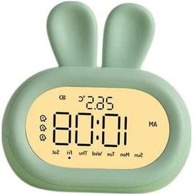 Resim Pazly Yeşil Tavşan Suntek Saat Erteleme Dijital Çocuklar Başucu Ps 