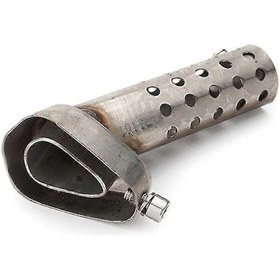 Resim Motosiklet Altıgen Egzoz Susturucusu Ayarlanabilir Boru Db Baffle Ayarlanabilir Susturucu Kuyruk Borusu Gümüş 