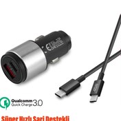 Resim EXENAR 45W Hızlı Araç Şarj Aleti Type C Telefonlar İçin 45W Hızlı Araba Şarjı Cihazı ve Kablo 