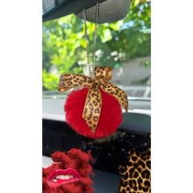 Resim Oasis Life Dikiz Ayna Süsü Kırmızı Leopar Seri 