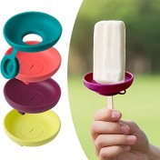 Resim 1 adet/4 adet Silikon Dondurma Standı - Sızdırmaz Dondurma Tutucu, Damlama Önleyici Kapak, Canlı Renkler (Teal, Kırmızı, Mor, Sarı), Çocuklar İçin Taşınabilir Kalıp Tepsisi, Yaz Tatilleri İçin İdeal, Dondurma Tutucu | Renkli Dondurma Tutucu | Dayanıklı Silikon Malzeme, Dondurma Standı 