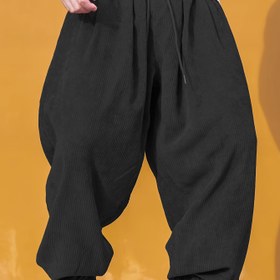 Resim Erkekler için çok rahat fitli kadife pantolon, %100 polyester, tüm mevsimler için sokak stili, düz renk, normal uzunluk, hafif esneklik, dokuma malzeme, yetişkin günlük giyim 