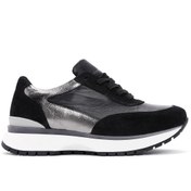 Resim Derimod Kadın Siyah Bağcıklı Deri Sneaker 24WFD370414 