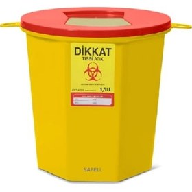 Resim Safell Tıbbi Atık Kutusu - Tıbbi Atık Kovası 1.3 Litre 100 Adet 