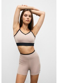 Resim Urban Beat Sturban Kadın Esnek Ve Yumuşak Dokulu Kontrast Kumaşlı Askılı Vizon Spor Sütyeni Vizon 