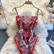 Resim Kadınlar İçin Seksi Açık Sırt Paisley Desenli Camisole Üst - Ayarlanabilir Bağcıklı Spagetti Askılı Kolsuz Bluz, Hafif Makinede Yıkanabilir Kumaş, Her Mevsim için Günlük ve Resmi Giyim, Şık Tasarım 