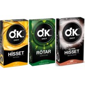 Resim Okey Prezervatif Karışık 3'lü Set 