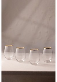 Resim Rakle Astoria Gold 4'lü Su Bardağı Seti 350 Cc Renkli 