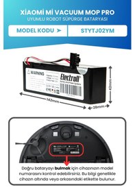 Resim Xiaomi Mi Vacuum Mop Pro Stytj02ym Uyumlu Batarya 3200mah 