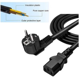 Resim C13 Bakır Power Kablo - Elektrik Güç Kablosu - 3*1.5mm² - 1.8 mt 