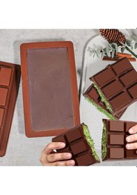 Resim Silikon Kalıp Dubai Çikolata Bar Ve Kek Büyük Boy Derin Tablet Dubai Çikolatası Kalıbı Renksiz 