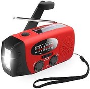 Resim Küçük Taşınabilir Radyo Acil El Krank Kendi Kendine Çalışan AM/FM Güneş Hava Radyosu LED El Feneri ile 1000 Mah Güç Bankası USB Char 