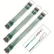 Resim 20 adet Tuzlu Su Paslanmaz Çelik Balıkçılık Liderleri Swiveller ile - Yemler, Kanca ve Rigs için mükemmel - Tatlı Su ve Tuzlu Su Balıkçılığı için 