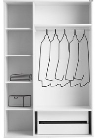 Resim Pema Home Ege %100 Mdf 3 Kapaklı Dolap Gardırop 