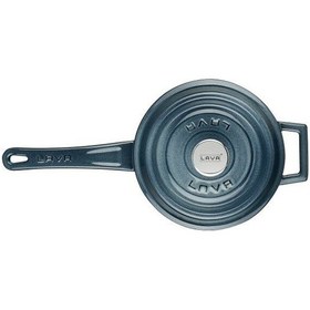 Resim Lava Döküm Yuvarlak Sos Tenceresi Çap Ø 18cm. Döküm Demir Yekpare Saplı Premium Serisi - Majolica Gri Gri 