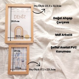 Resim Ahşap Çerçeveli Prizmalar Tekli Çocuk Odası Dekoru - A5 (23,5cm x 17,5cm) 