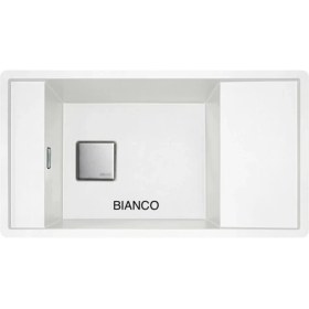 Resim Franke Granit Eviye Fresno Fsg 611-88 Bıanco Tek Gözlü Damlalıksız 