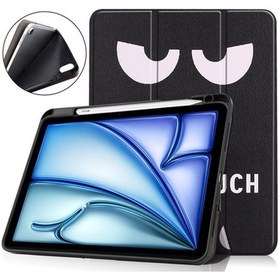 Resim Pazly Air 11 2024 Kalem Yuvası Ve Üç Katlı Standlı Desenli Baskı Kılıf Kapak, İpad Uyumlu Kılıf 