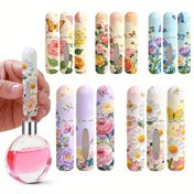 Resim 5ml Çiçek Desenli Taşınabilir Parfüm Şişeleri - BPA-Free Seyahat Boyutlu Sprey Doldurulabilir Koku Kapları, Pembe ve Beyaz Tasarım, Seyahat, Günlük Kullanım ve Hediye için Kompakt, Parfüm Seyahat Kutusu, Zarif Parfüm Tasarımı, Dayanıklı Plastik 