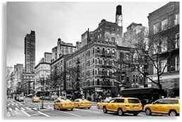 Resim Lona Sanat New York Temalı Dekoratif Kanvas Tablo;Renkli 35 X 50 