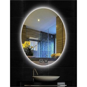 Resim Global Led Mirror 50X70 cm Dokunmatik Tuşlu Buğu Yapmayan Ledli Elips Banyo Aynası 