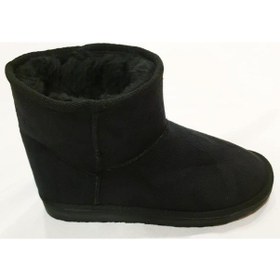 Resim Kadın Kürklü Bot Siyah Midi Siyah 