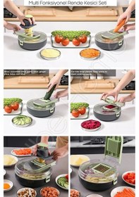 Resim Tilbe Home Vegetable Cutter Pro Rende Sebze Doğrayıcı Dilimleyici Hazneli Soğan Küp Kesici Dicer Ren Renkli 