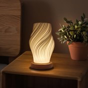 Resim Modern Minimalist Ayarlanabilir Işık Masa Lambası Ahşap Taban ile, USB Güçlü, Düğme Kontrolü, Yatak Odası, Oturma Odası, Yurt Dekoru ve Aydınlatma için Mükemmel - Çağdaş Masa Lambası | Modern Masa Lambası | Ahşap Taban Lambası 
