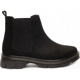 Resim Celira Siyah Lastikli Süet Kadın Bot & Bootie Nsb945 Siyah 