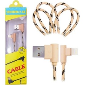 Resim Ally Apple iPhone Uyumlu Lightning Eğik Başlı Halat Usb Kablo 1Metre (195501699) 