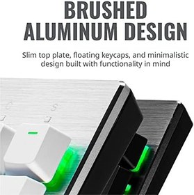 Resim Cooler Master SK652 Gümüş/Beyaz Tam Mekanik Düşük Profilli Oyun Klavyesi, Dokunsal Kahverengi Anahtarlar, Özelleştirilebilir RGB, Ergonomik Tasarım, USB-C Bağlantısı, Mac/Windows, QWERTY 