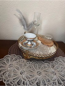 Resim ZESA HOME 6 Lı Kahve Yanı Şık Sunum Güpür Tül Peçeteler 