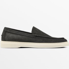 Resim Massimo Dutti Burnu dikişli kalın süet deri makosen 