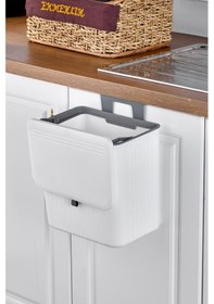 Resim Bayev Fonksiyonel Kapaklı Banyo Ve Mutfak Tezgah Üstü Çöp Kovası 15 Lt. Pratik Kapak Çok Renkli 