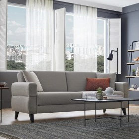 Resim Enza Home Astera 3'lü Yataklı Koltuk - Açık Gri 