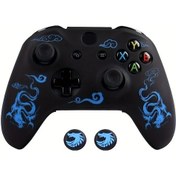 Resim Cloud011 Siyah Mavi Ralan Xbox One S Kontrol Kılıfı Joystick Kapaklı Hafif Koruyucu Kılıf 