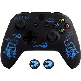 Resim Cloud011 Siyah Mavi Ralan Xbox One S Kontrol Kılıfı Joystick Kapaklı Hafif Koruyucu Kılıf 