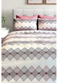 Resim Tek Kişilik Ranforce Nevresim Takımı Düz Çarşaflı Dıamond Pudra 