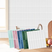 Resim 6'lı 3D Kendinden Yapışkanlı Dekoratif Duvar Karoları, PET Malzeme Ekose Desenli Kareler, Çıkarılabilir Su Geçirmez Etiketler Yatak Odası, Oturma Odası, İç Mekan Ev Dekoru, 25.4x25.4 cm - Mimarlık Temalı Duvar Asma Dekoru 