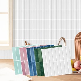 Resim 6'lı 3D Kendinden Yapışkanlı Dekoratif Duvar Karoları, PET Malzeme Ekose Desenli Kareler, Çıkarılabilir Su Geçirmez Etiketler Yatak Odası, Oturma Odası, İç Mekan Ev Dekoru, 25.4x25.4 cm - Mimarlık Temalı Duvar Asma Dekoru 