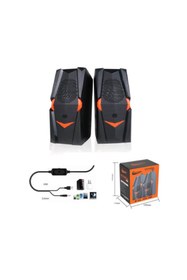 Resim Genel Markalar Ht-414 Taşınabilir Hoparlör Mini Multimedia Siyah Turuncu W4285-007 Uyumlu 