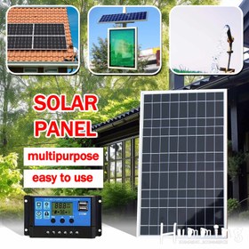 Resim Yeniden kullanılabilir enerji > Güneş paneli şarj cihazı ve şarj kiti, 1 adet açık hava taşınabilir güneş paneli kiti ile kontrolcü, Güneş şarj cihazı Güç bankaları, Kamp, Yürüyüş, Arabalar, Tekne, Telefonlar, Sokak lambaları, Evcil hayvan evleri vb. için uygun 