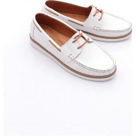 Resim Dgn E4302 Kadın Oxford Ayakkabi Beyaz Floater 