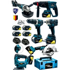 Resim Lieber German 21V 6lı Makina Seti Hilti Somun Sıkma Taşlama Daire Testere Dekupaj Darbeli Matkap 